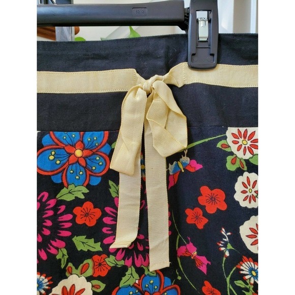 Mix Nouveau Women's Black Floral 100% Cotton Pull on A-Line Casual Skirt Size 16 - Picture 2 of 10
